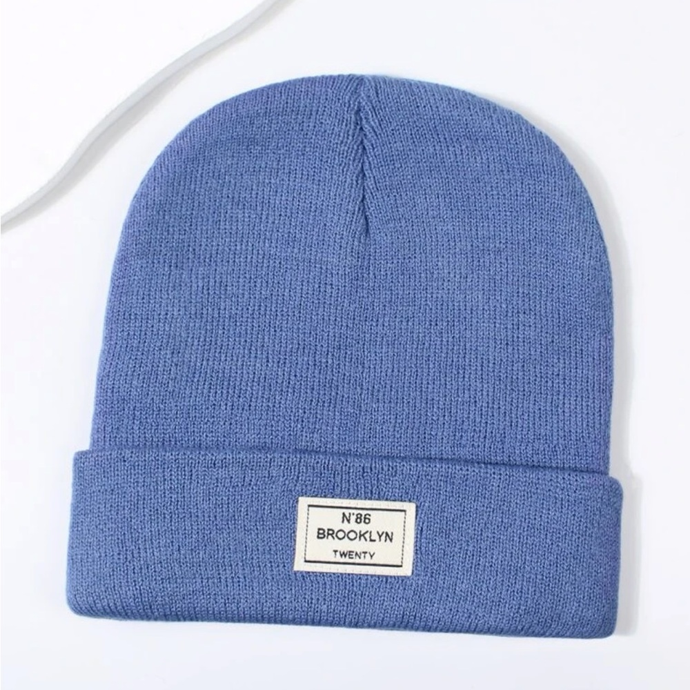 Dusty Blue “Brooklyn Twenty” Minimalist Beanie OS New - Picture 1 of 4